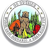 More Shiz Go Outside Worst Case Scenario A Bear Kills You Vinyl Decal Sticker - Car Truck Van SUV Window Wall Cup Laptop - On