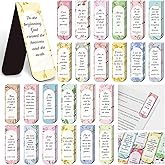 50 Pack Christian Magnetic Bookmarks,Gifts for Women,Men,Bible Verse Book Marker, Book Lovers, Page Markers for Students Teachers Reading,25 Cute Flower Patterns,Printing on 2 Side