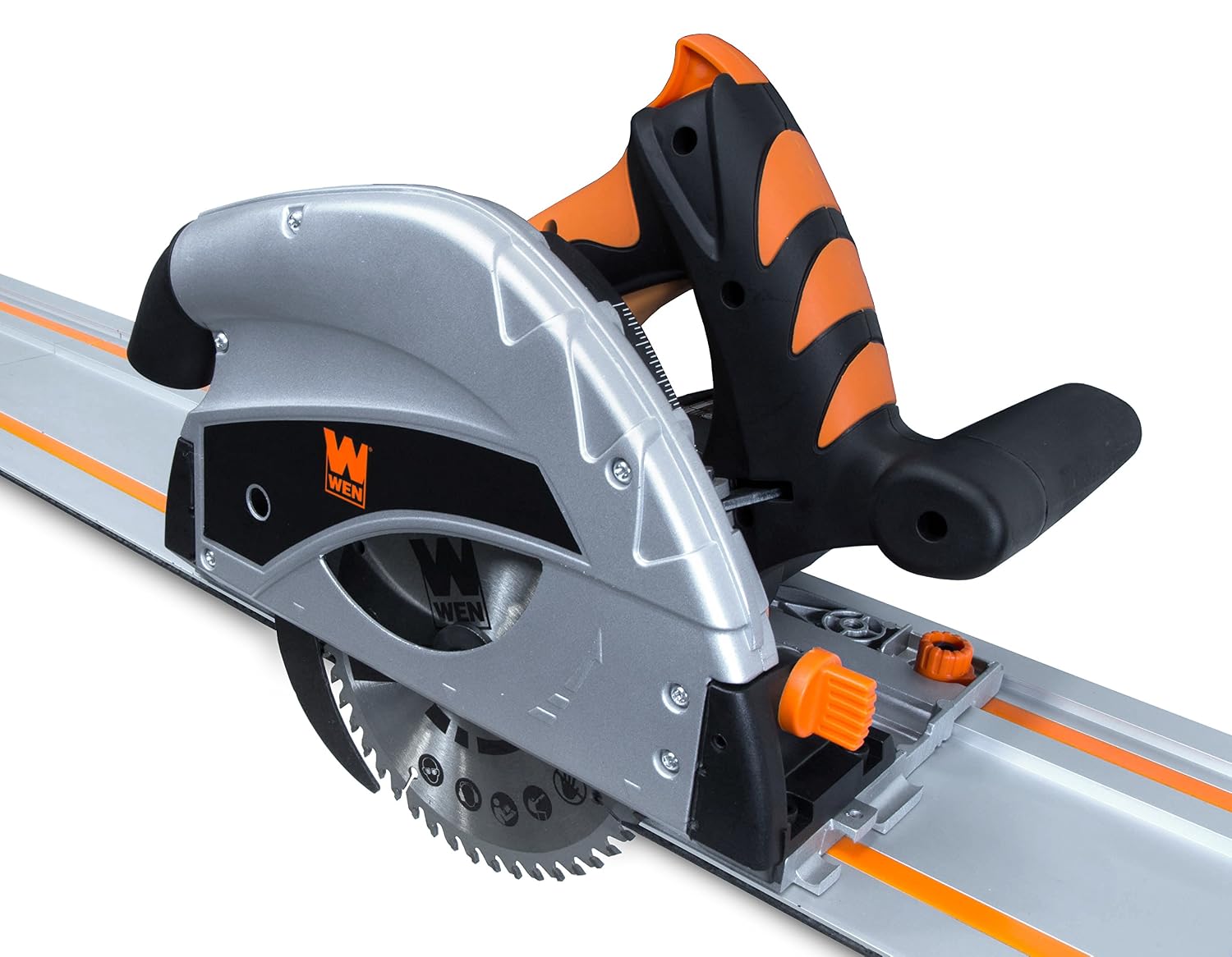 WEN 36055 9-Amp Plunge Cut Circular Track Saw with 2 Guide Rails