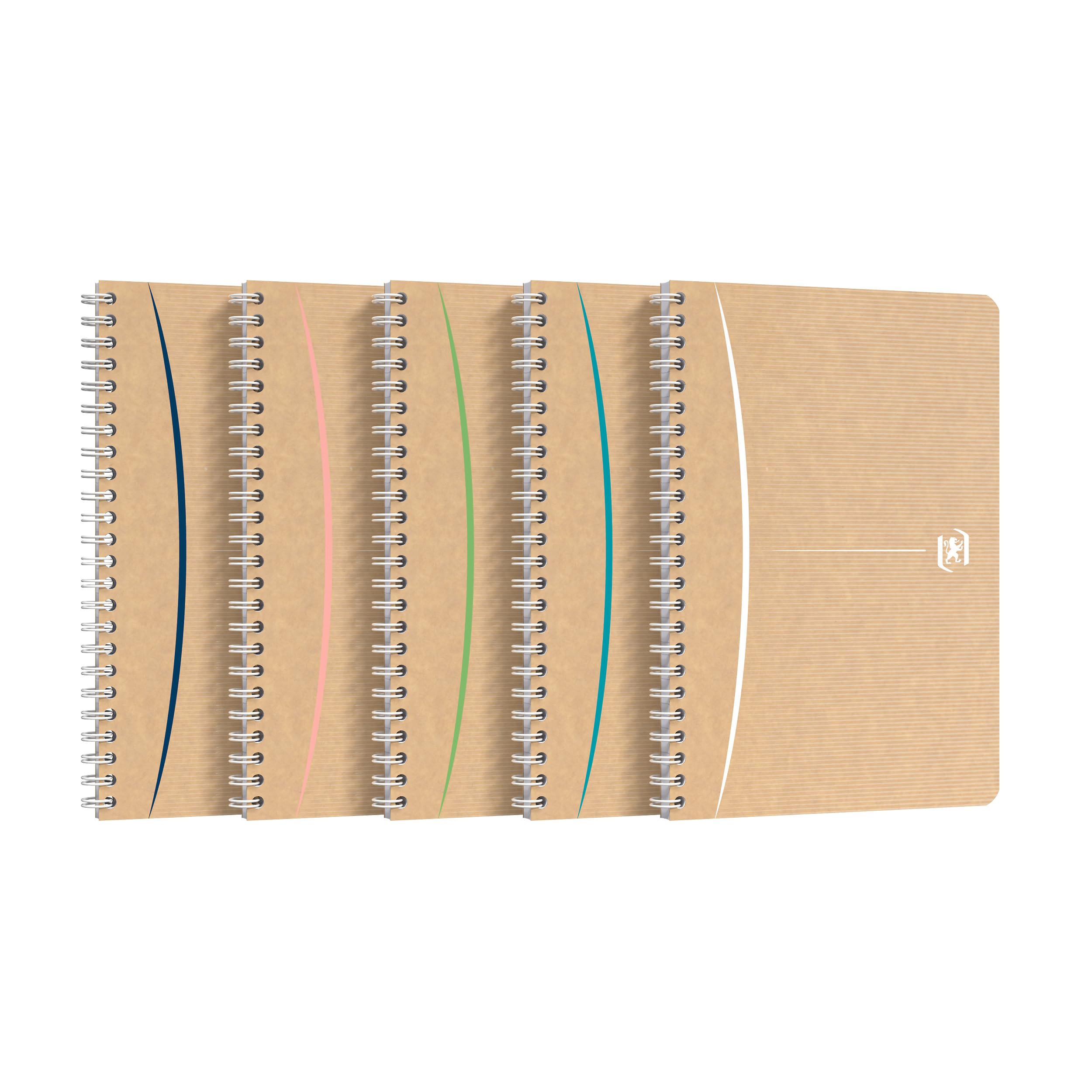 Oxford 400141845 Touareg Notebook A5 Lined 180 Pages Recycled Paper Spiral Bound Kraft Cover Random Colour A5