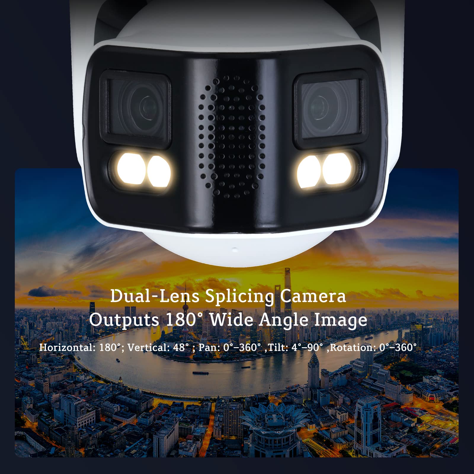 EmpireTech Security Wired Camera Outdoor 4K Full-Color 2×4MP Dual-Lens 1/1.8