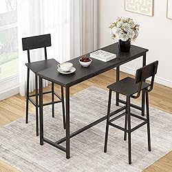 GILLAS Set of 2 Bar Stools, Tall Bar Stools with