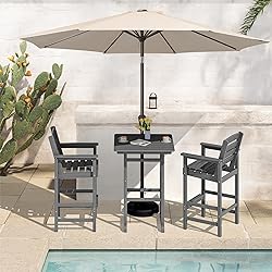 SERWALL 4 Pieces Outdoor Patio Bar Set with 9ft