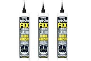 Injectafix Precision 300ml from Floor-Fix Pro - Fix Loose Tiles - for Loose & Hollow Tiles, Wood, LVT & Laminate - Includes 1.9mm Syringe Tip - Adjustable to 6mm + Anti-Clog Performance (Pack of 3)