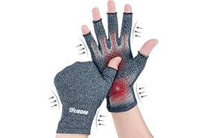 TFUSOM Arthritis Gloves,Men and Women Fingerless Compression Gloves for Hand Pain and Osteoarthritis Compression Gloves Women