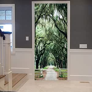 A.Monamour Pegatinas Decorativas de Puerta Autoadhesivo 3D Callejón De