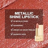 OULAC Glow Metallic Shine Lipstick Coral Be Happy 05 4.3 g Vegan Cruelty Free view 6