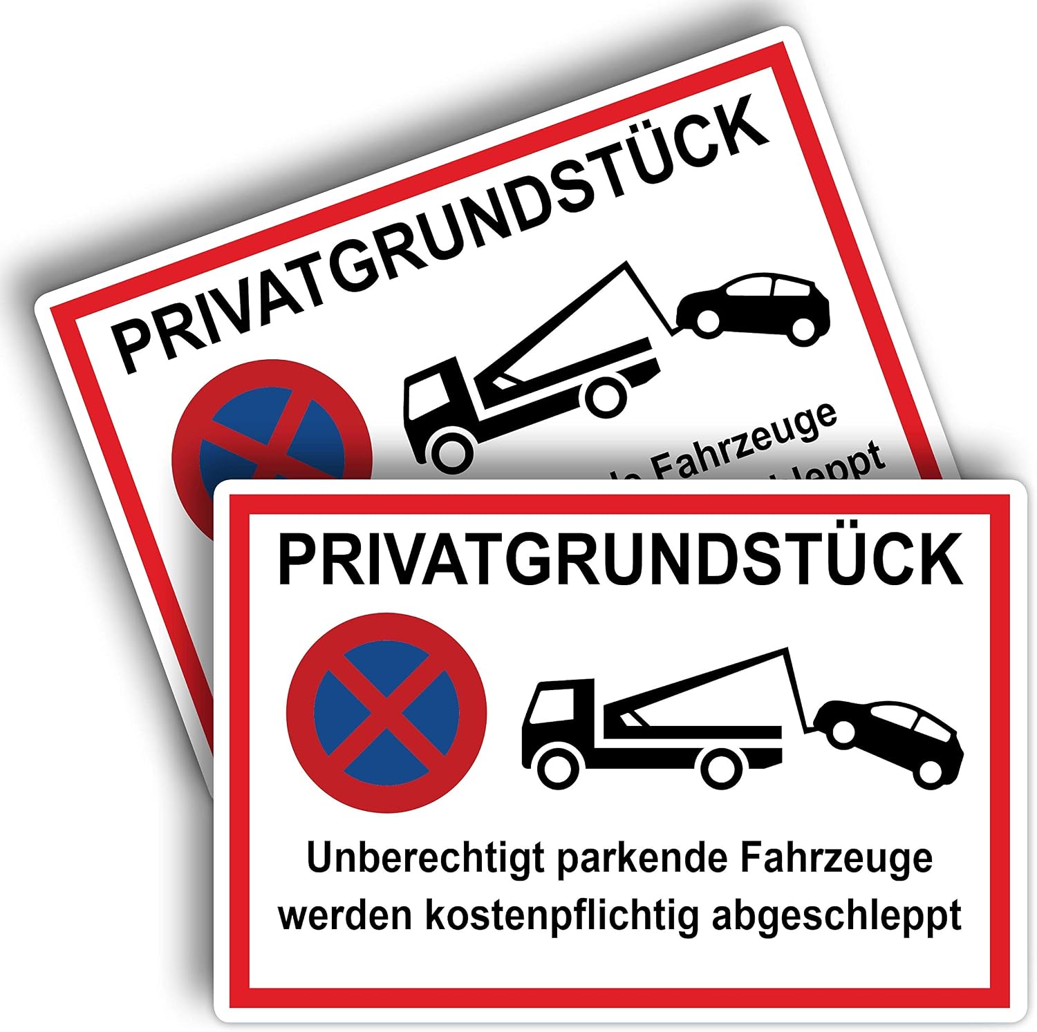 Strobo Privatgrundstück Sign Unauthorised Parking Vehicles Will Be Checked Charged 20 x 30 cm Made of Sturdy PVC Hard Foam Board 3 mm with UV Protection Pack of 2