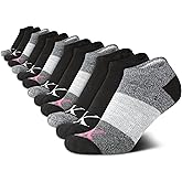 Calvin Klein Womens No Show Socks - 12 Pack Breathable Lightweight Athletic Low Cut Running Socks for Women