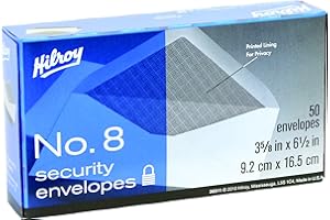 Hilroy 36511 No-8 Security Envelopes, 3-5/8x6-1/2-Inch, 50-Count