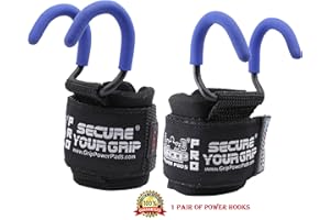 GRIP POWER PADS Weight Lifting Rod Hooks Heavy Duty Wrist Wraps Power Weight Lifting Training Gym Grips Straps Set of 2