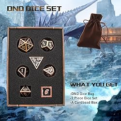 DND Dice Set, D&D Polyhedral Dice Metal HNCCESG for