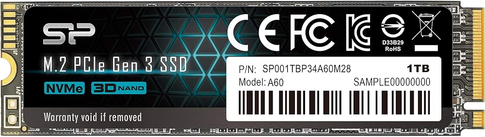 SP Silicon Power Ace A60 1TB NVMe PCIe Gen3x4 SSD M.2 2280 SSD