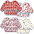 Joyo roy Baby Bibs For Eating Bibs For Toddlers Long Sleeve Bib Plastic Bibs For Babies Sleeved Bib smock for Kids 8-12 Kids Paint Smock Weaning Bib Sleeved Bibs for Babies Baby Apron for Eating