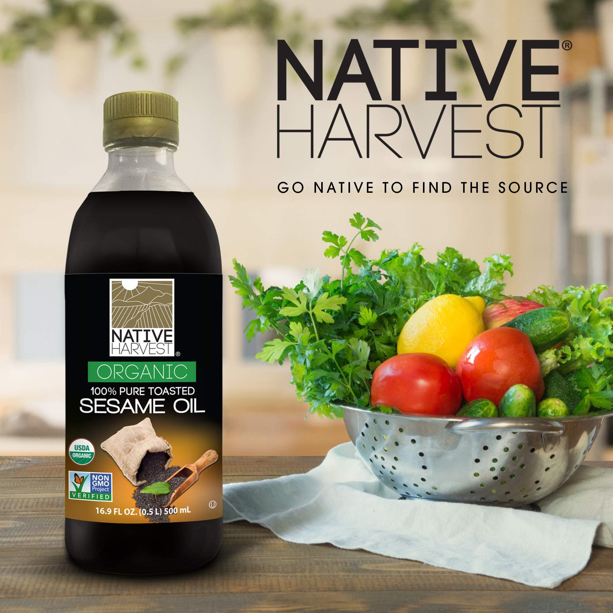 Native Harvest Organic Non-GMO Sesame Oil, 500ML (16 FL OZ)