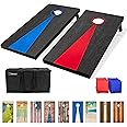 GoSports 4 x 2 ft Regulation Size Wood Cornhole Boards - 10 Vintage Wood Designs (Choose Your Style)