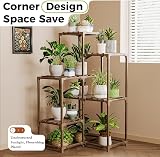 Bamworld Corner Plant Stand 4-Tier Indoor Outdoor Shelf Rack Bamboo Wood view 6