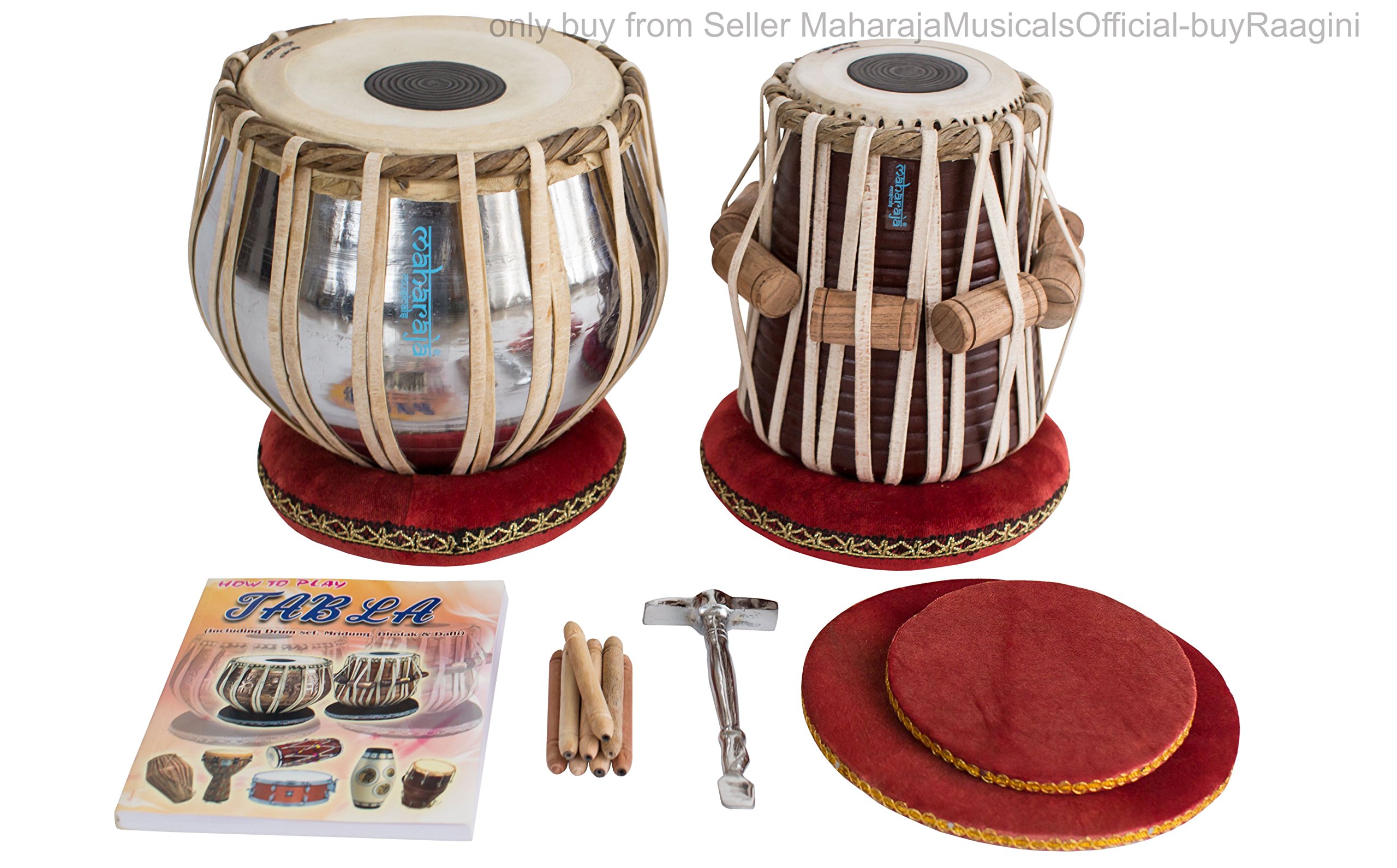 MAHARAJA Student Tabla Drum Set, Basic Tabla Set, Steel Bayan, Dayan