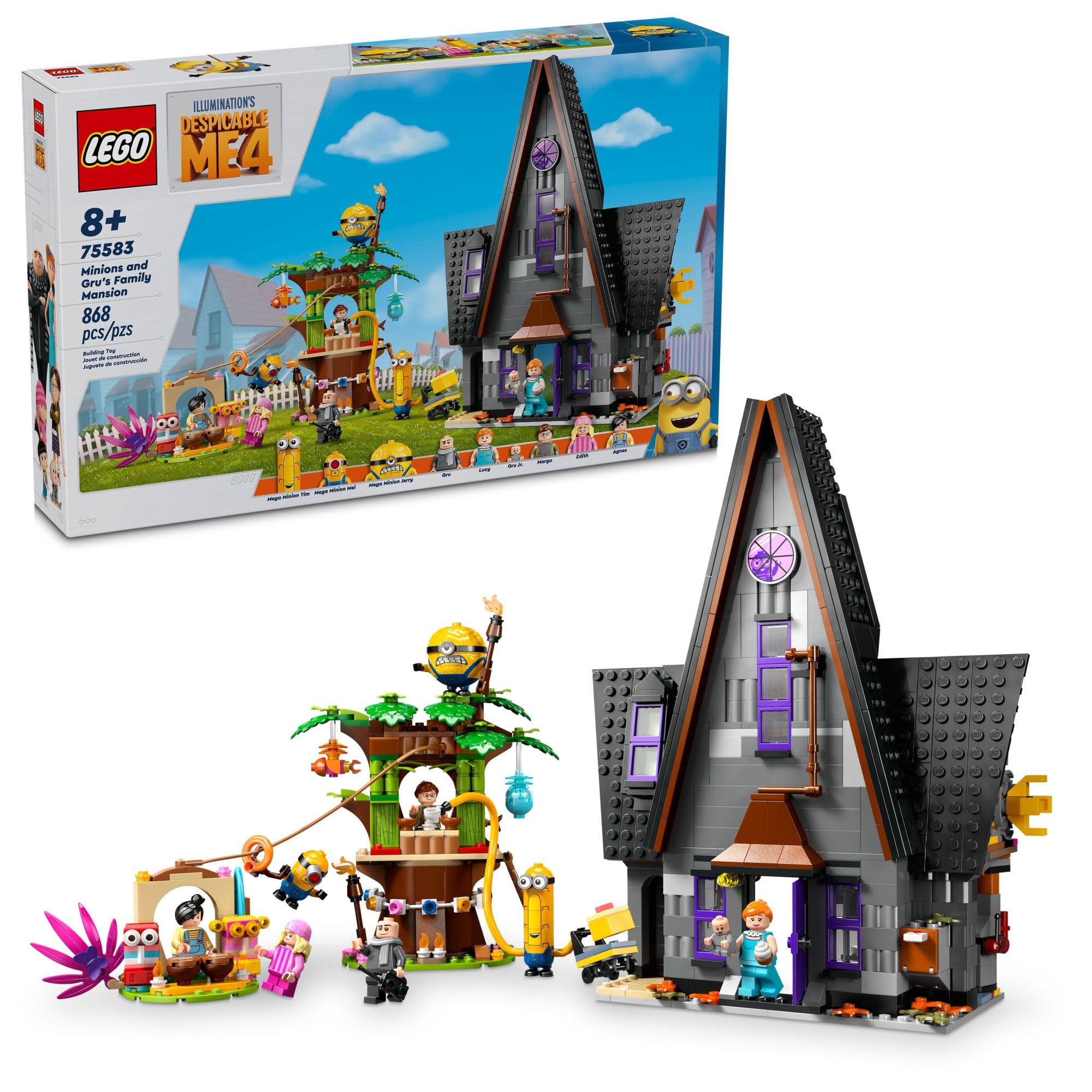 Photo 1 of LEGO Despicable Me 4 Minions and Gru's Family Mansion, Minions Toy House and Tree Playset from Movie, Fun Despicable Me Toy, Creative Gift for Boys and Girls Aged 8 and Up, 75583