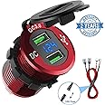 Quick Charge 3.0 Car Charger, CHGeek 12V/24V 36W Waterproof Aluminium Dual QC3.0 USB Fast Charger Socket Power Outlet with LE