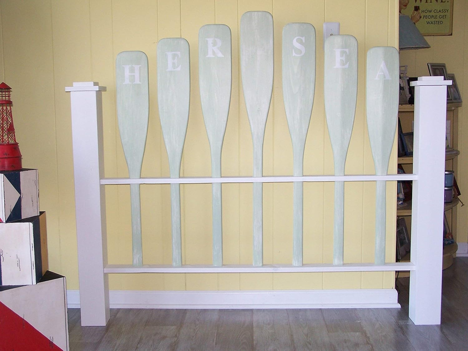 Paddle Headboard Cottage Headboard Shabby Chic Headboard Coastal Headboard Nautical Queen Size Custom Headboard Bedroom Furniture