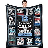 13 Year Old Boy Birthday Gifts, Funny 13th Birthday Gifts for Boys, 13 Yr Old Boy Birthday Gift Ideas, Official Teenager Birthday Gifts Throw Blanket 60 x 50 Inch, 13 Birthday Decorations for Boys