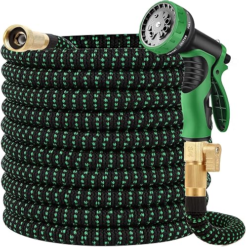 25 FT Garden Hose Expandable Hose - All New 2026 Flexible Water Hose with 10 Functions Spray Nozzle - Car Wash Hose with Solid Brass Connector, Leakproof Lightweight Expanding Pipe for Yard,Outdoor
