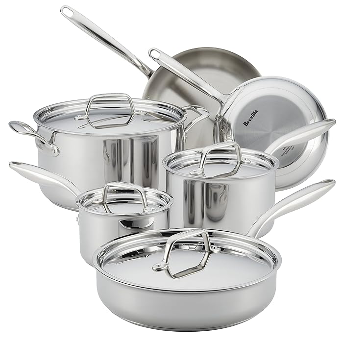 Breville Thermal Pro Clad Stainless Steel 10-Piece Cookware Set