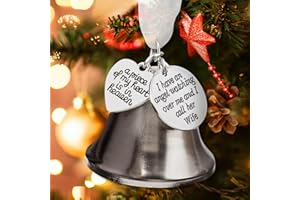 TRESNAF Loss of Wife Christmas Bell Memorial Ornament A Piece of My Heart is in Heaven Sympathy Bereavement Gifts Angel Ornaments for Christmas Tree Hanging with Silk Ribbon & Red Gift Box