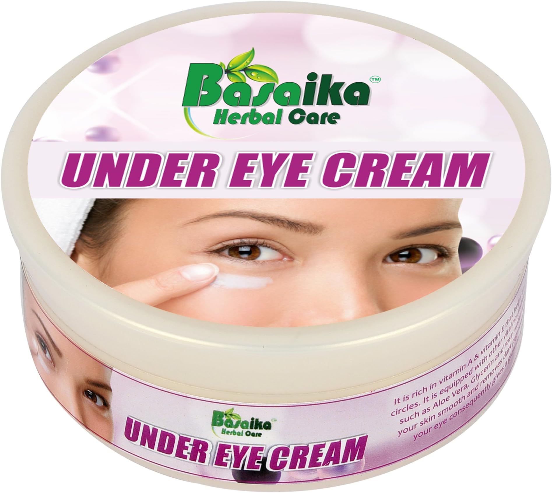 Basaika Herbal Care Under Eye Cream 100% Natural Ingredeints & Parabeen for Men & Women (50 G)