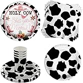 Holy Cow She's Getting Married Bridal Shower Party - 64 Piece Rodeo Bridal Shower Tableware Set Includes Large 9" Dinner Plates and 8" Dessert Paper Plates Napkins Cups - Kit for 16