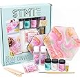 STMT D.I.Y. Geode Canvas Set, Contemporary Resin Activity Kit, Design Your Own Geometric Wall Art Decor, Unique Pour Paint Kit, Perfect DIY Home Decor Kit, Great Housewarming Gift, Multi, One Size