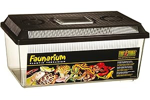 Exo Terra Faunarium, Flat Home, Plastic Reptile Terrarium, Medium (Pack of 1), PT2300
