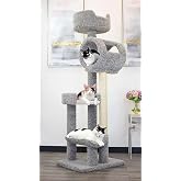 New Cat Condos 140003- Solid Wood Cat Climbing Tower Cat Tree, Gray