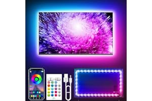 Tyute TV LED Backlights Strip,13.1ft LED Lights Strip for 45-60 inch TV, RGB Color Changing Led TV Light with Remote,Music Sy