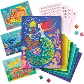 DJECO, Kids' Mosaic Arts and Crafts kit, Mermaid's Song, Sticker Foam | Educational Activity for Boys &amp; Girls, Fun Family Bonding, Create Glittery Underwater Scene, Great for School, Ages 5+