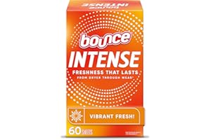 Bounce Intense Dryer Sheets, Vibrant Fresh, 60 Count, Scent Boosting Dryer Sheet