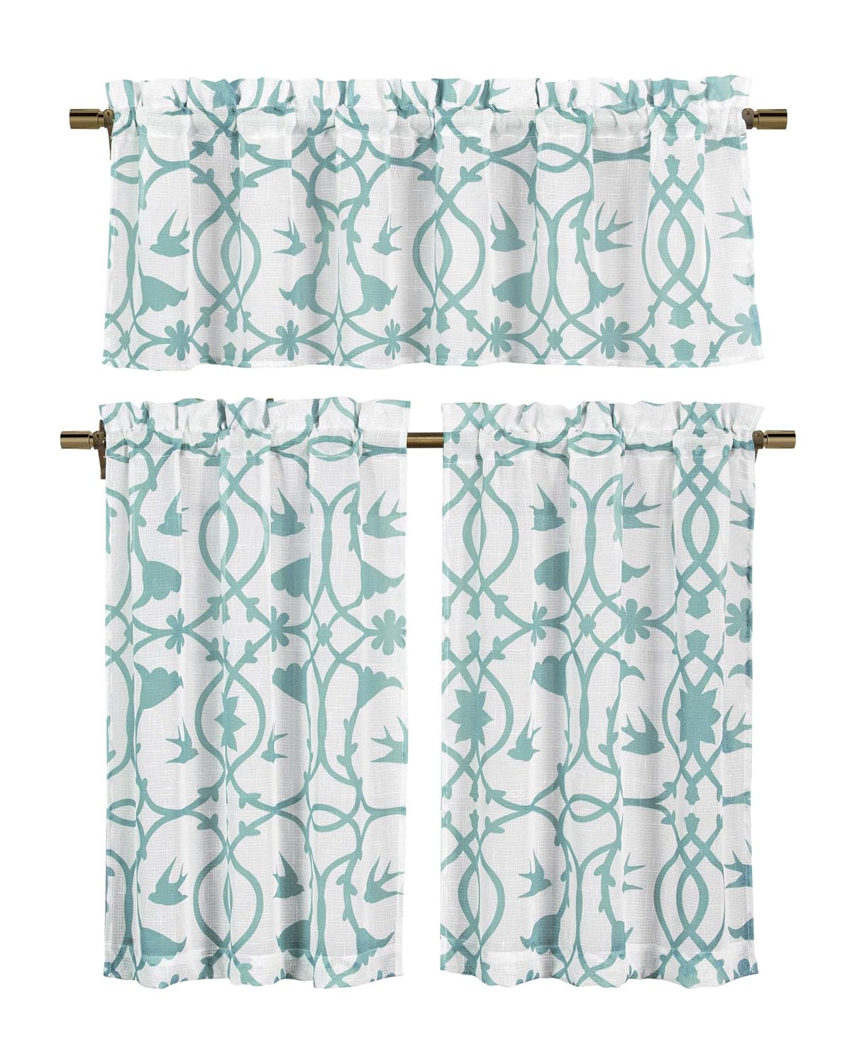 Best Teal Kitchen Curtains And Valances Set