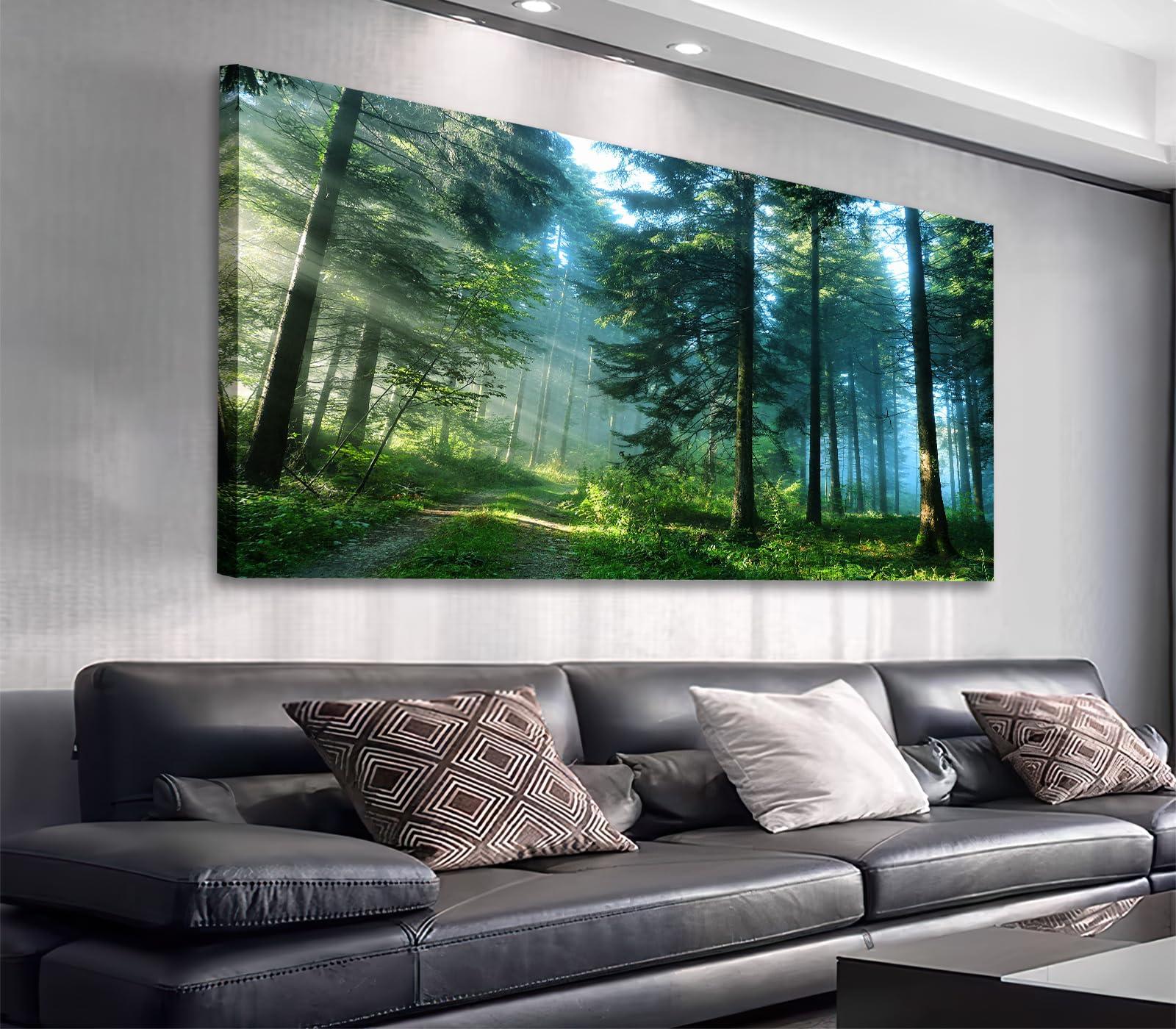 Green Forest Canvas Wall Art Living Room Wall Decor