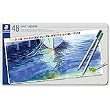 Staedtler Karat Aquarell 125 Professional Watercolour Pencils Tin - Assorted Colours (Set of 48)