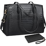 Dakuly Laptop Bag for Women 15.6 Inch Laptop Tote Bags PU Leather Lightweight Womens Computer Bag Office Shoulder Bag Handbag