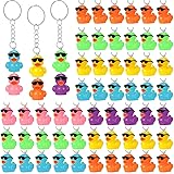 48 Pcs Duck Keychains Miniature Duck Party Favors