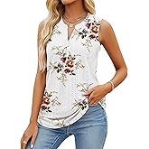 Vanfany Sleeveless Tops for Women Dressy Casual Summer Blouses Trendy Eyelet Office Work Shirts