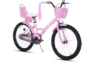 KEANO Zinnia 14 16 20 Inch Kids Bike for Girls Ages 3-10 Years, Girls' Bikes with Training Wheels, Streamers, Basket and Doll Seat, Children Bicycles