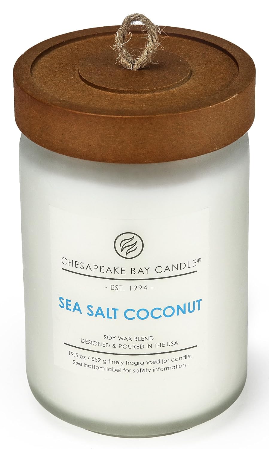 Chesapeake Bay Candle Large Glass Jar Candle with Lid, Sea Salt Coconut