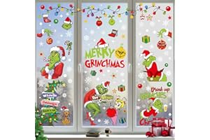 ANUWKS 9 Sheet Christmas Window Clings 154pcs Double Sided Window Clings Snowflake Window Stickers for Home School Office Party Christmas Holiday Decoration