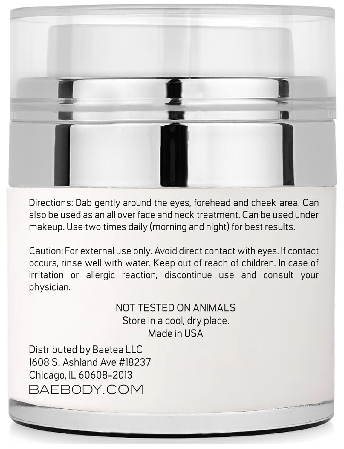 Baebody Eye Cream with Rosehip and Hibiscus to Reduce Puffiness and Dark Circles while Improving Elasticity, 1.7 Ounces: Beauty