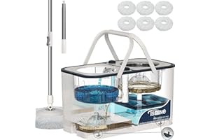 Rinsewise Mop and Bucket Separate Clean and Dirty Water,4-Chamber Spin Mop and Bucket System,Hardwood Floor Mop Household Cle
