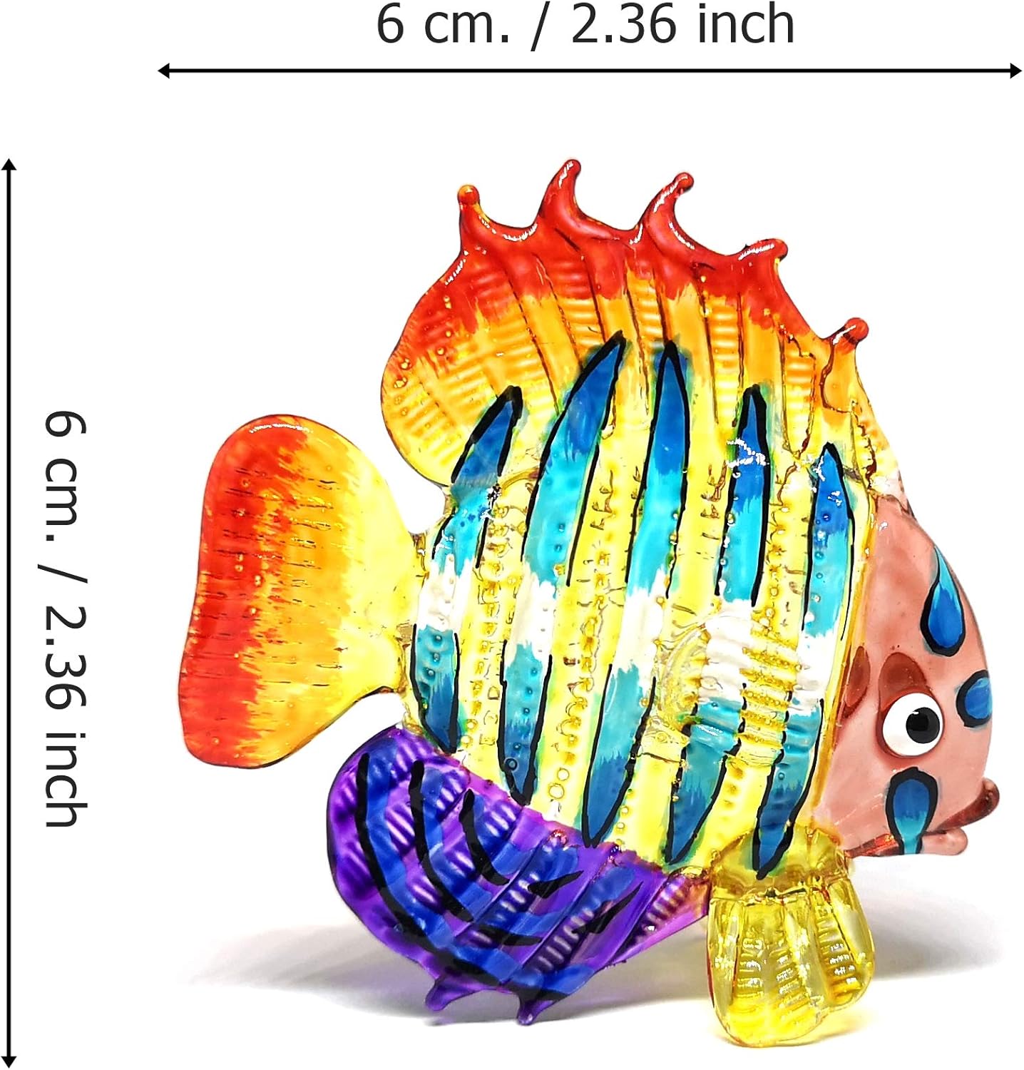 ZOOCRAFT Tropical Glass Sea Fish Figurine Hand Blown Art Sealife Collectible Miniature Aquarium Decor: Kitchen & Dining