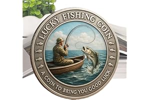 Good Fortune Coin | Metal Pocket Souvenir,Fisherman Coin - for Angler, Husband, Luck, Outdoor Fishing Activities, Camping Lov